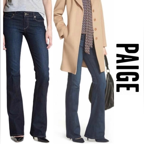 PAIGE Denim - PAIGE Skyline Boot Michelle Mid Rise Dark Wash Denim Bootcut Flare Jeans Sz 28